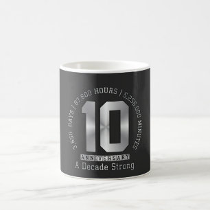 Mug Jalon d'anniversaire de 10 ans - Une décennie soli