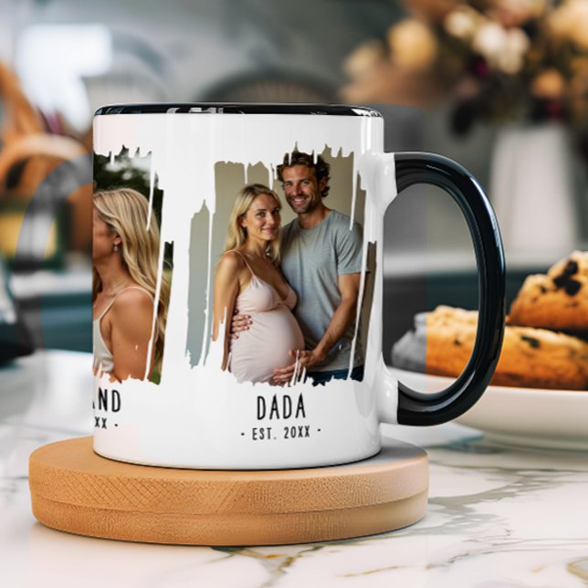 Mug Jalons Dada Photos & Années Cadeau Texte Personnal (Créateur téléchargé)