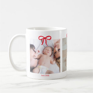 Mug Jalons de bébé à 3 ans photo simples nœuds rouges 