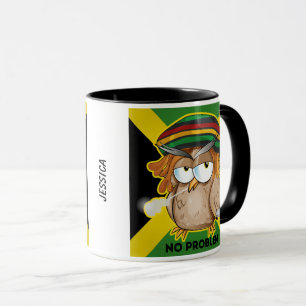 Mug Jamaïque Funny Rasta Smoking Owl Nom personnalisab