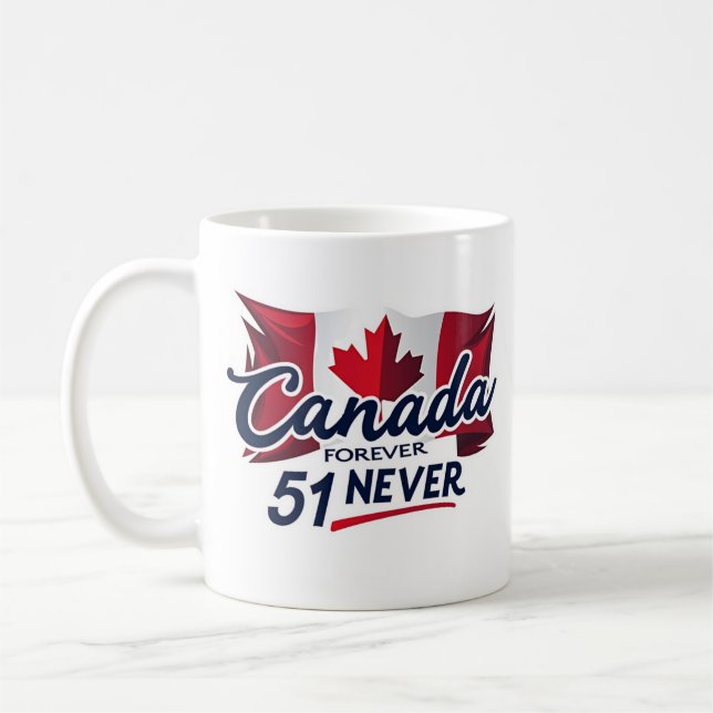 Mug Jamais 51, Canada pour toujours, Feuille d'érable  (Gauche)