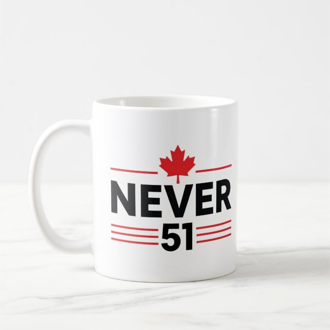 Mug Jamais 51 Drapeau d'État Canada - Fier et patrioti (Gauche)
