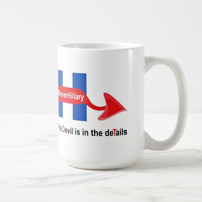 Mug Jamais Hillary Détails du diable (Droite)