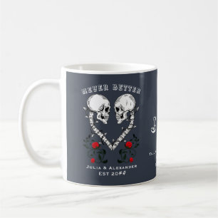 Mug Jamais Mieux Skull Couple Gothique Mariage Engagem