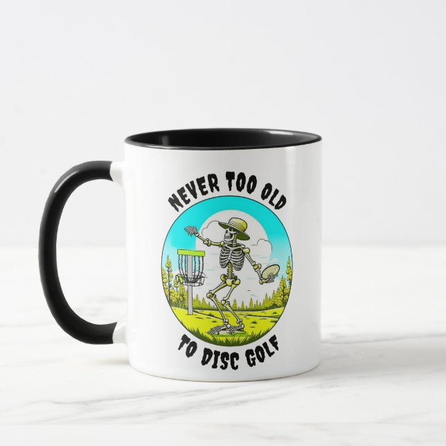 Mug Jamais trop vieux pour Disc Golf | Lissage de sque (Gauche)