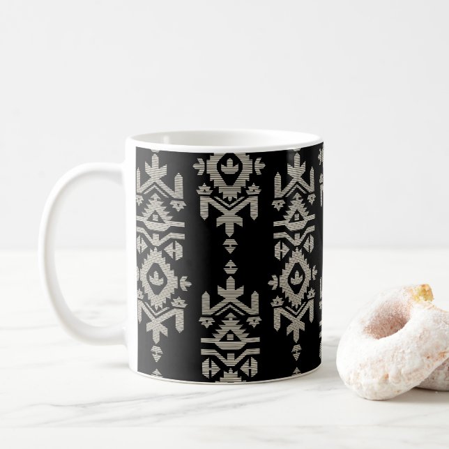 Mug Jamdani Print Folk Pattern (Avec donut)