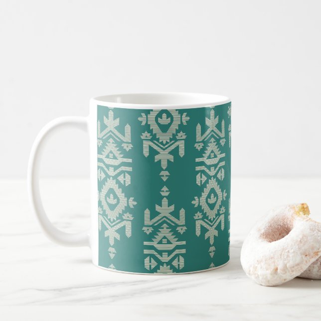 Mug Jamdani Print Folk Pattern (Avec donut)