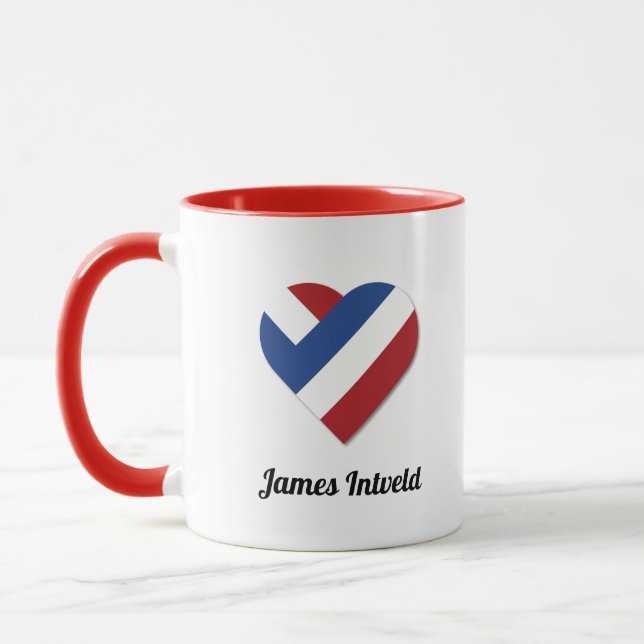 Mug James Intveld avec drapeau cœur des Pays-Bas (Gauche)