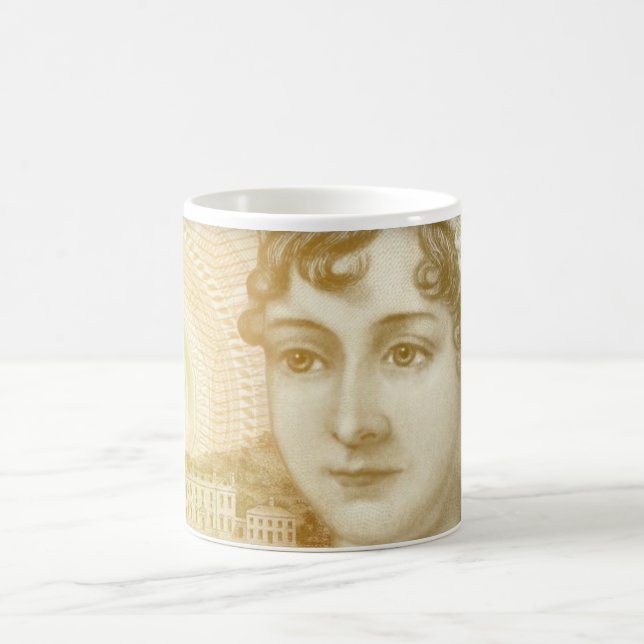 Mug Jane Austen, billet de banque, amoureuse du livre (Centre)