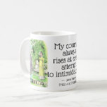 Mug Jane Austen Fierté et préjugés Citation de livre d<br><div class="desc">Un cadeau littéraire pour les amateurs de livre avec un texte personnalisable avec illustration de C.E. Brock de 1895 du livre Pride and Prejudice de Jane Austen,  avec la citation "Mon courage monte toujours à chaque tentative de m'intimider. "</div>