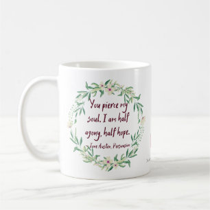 Mug Jane Austen Persuasion Citation Cute Floral Littér