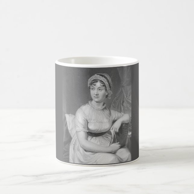 Mug Jane Austen Portrait noir blanc et gris (Centre)