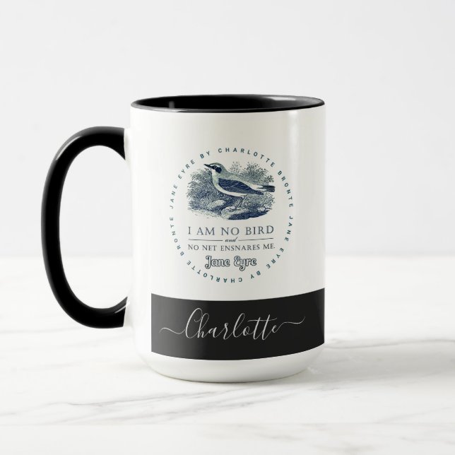 Mug Jane Eyre - I Am No Bird - Ajouter Votre Nom (Gauche)