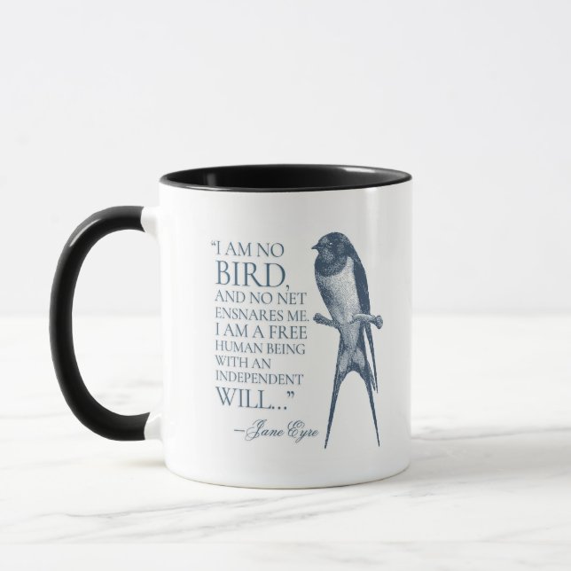 Mug Jane Eyre - Je ne suis pas un oiseau - hirondelle (Gauche)
