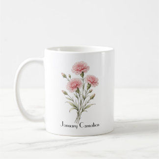 Mug January Carnation Flowers 