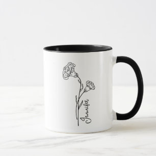 Mug Janvier - Fleur de naissance de l'oeillet