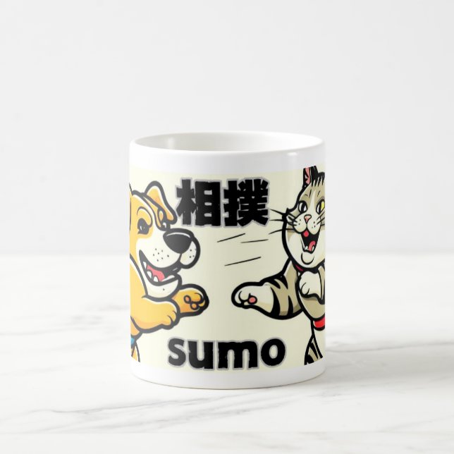 Mug Japanese Traditional Animal Doc Cat Sumo (Centre)