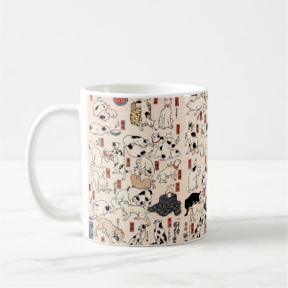 Mug Japanese Ukiyo-e Cats — Custom Text