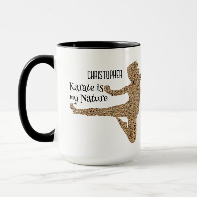 Mug Japon Arts Martiaux Personnalisé Karaté Silhouette (Gauche)