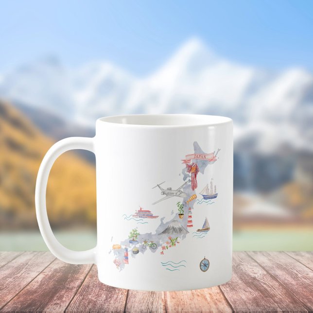 Mug Japon Carte illustrée Culture japonaise (Outdoor, In situ)