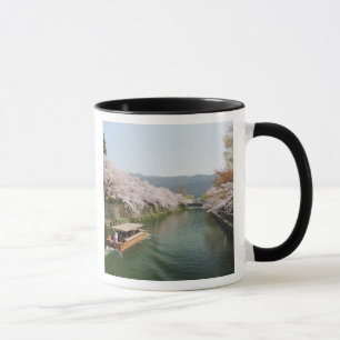 Mug Japon, Kyoto. Observation des fleurs sur le bateau