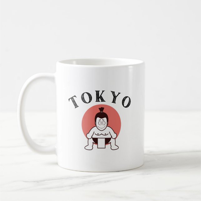 Mug Japon Sumo Tokyo - Fils du Soleil Blanc (Gauche)