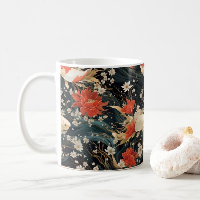 Mug Japonais Koi Poisson Motif (Avec donut)