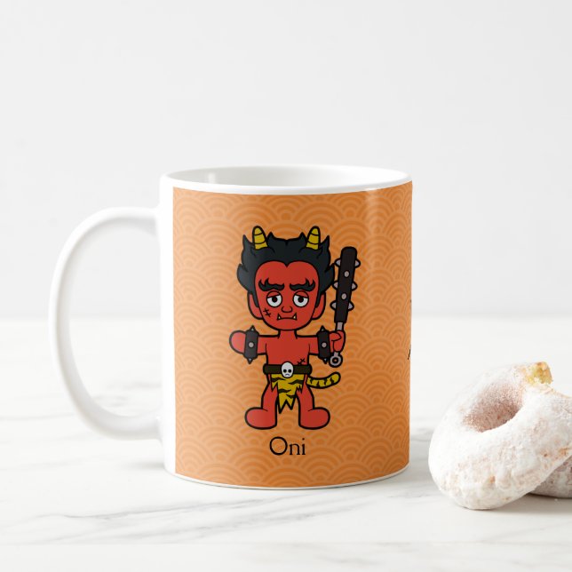 Mug Japonais Oni : Cartoon Yokai (Avec donut)