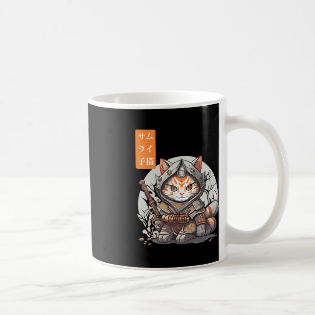 Mug Japonais Samurai Guerrier Kawaii Chat Anime Lover (Droite)