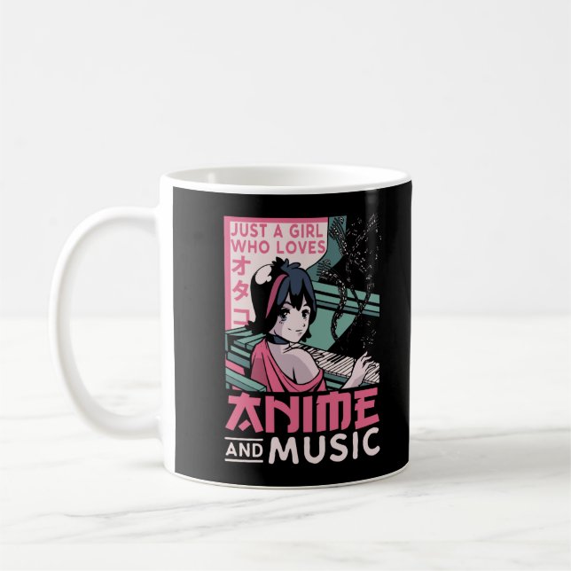 Mug Japonaise Anime Music Girl Otaku Piano Musicien (Gauche)