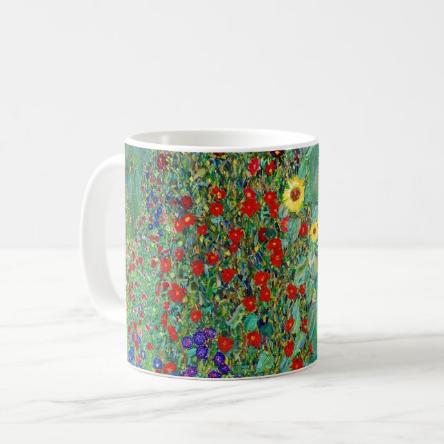 Mug Jardin Agricole Gustav Klimt Avec Peinture De Fleu (Devant gauche)