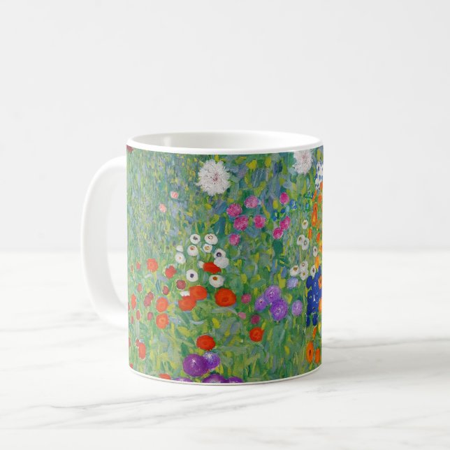Mug Jardin aux fleurs Gustav Klimt Art Vintage Art Nou (Devant gauche)