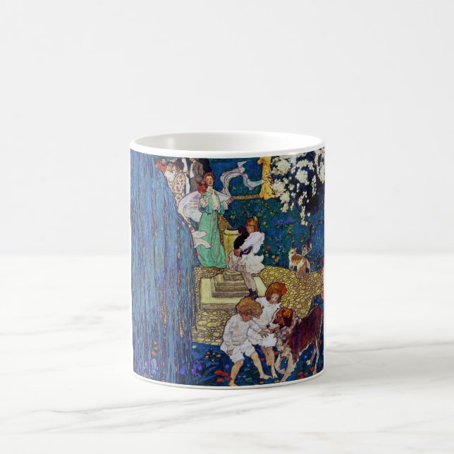 Mug Jardin avec chien et chat, Jessie Willcox Smith (Centre)