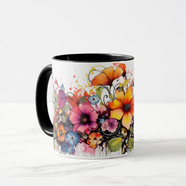 Mug Jardin botanique coloré Fleur Vibrante Nature (Devant gauche)