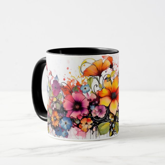 Mug Jardin botanique coloré Fleur Vibrante Nature (Devant gauche)