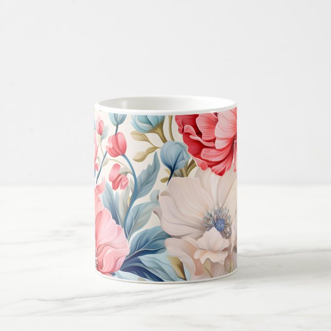 Mug Jardin botanique de fleurs romantiques élégantes (Centre)