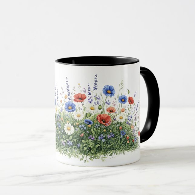 Mug Jardin botanique de prairie fleurie fleurs (Devant droit)