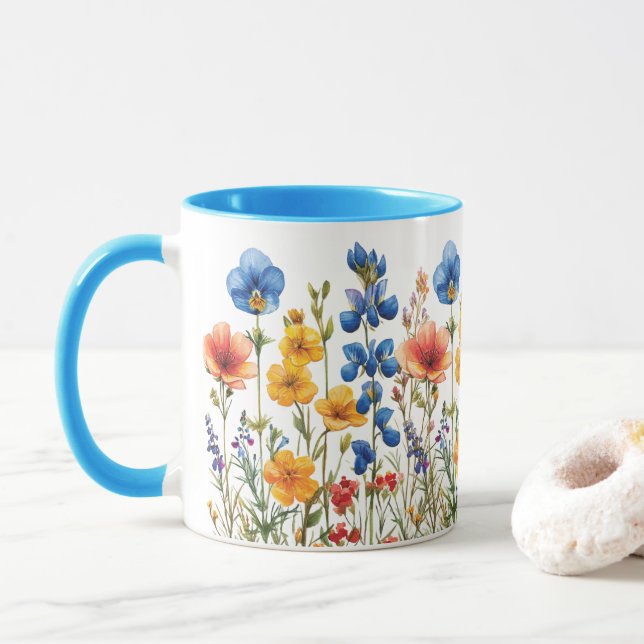 Mug Jardin botanique fleur sauvage (Avec donut)