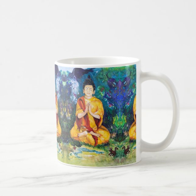 Mug Jardin Bouddhas Méditer Prière Maureen Girard Tibe (Droite)