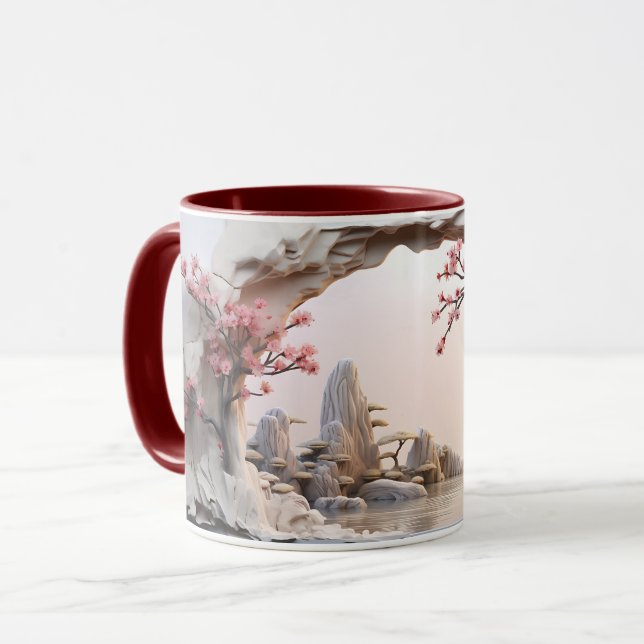 Mug Jardin chinois et cerisier Fleur de céramique café (Devant gauche)