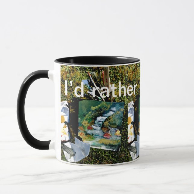 Mug Jardin chute d'eau peinture nature (Gauche)