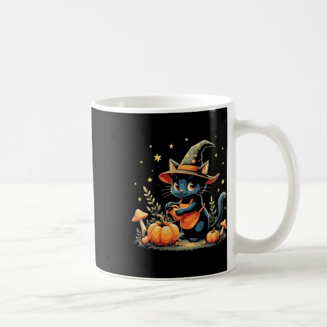 Mug Jardin d'automne de patch de citrouille de chat de (Droite)