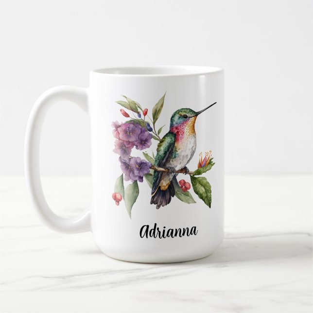 Mug Jardin de colibris Fleurs Printemps (Gauche)