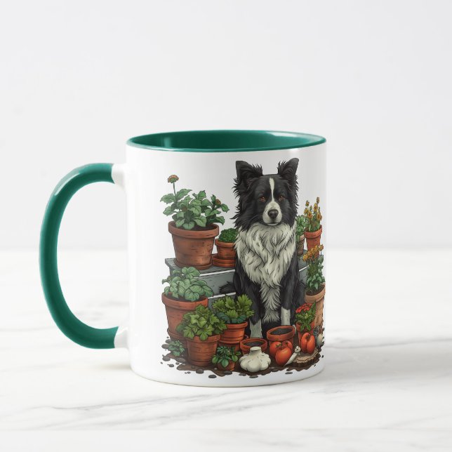 Mug Jardin de Collie à la frontière (Gauche)