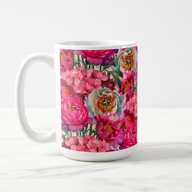 Mug Jardin de fleurs romantique (Gauche)