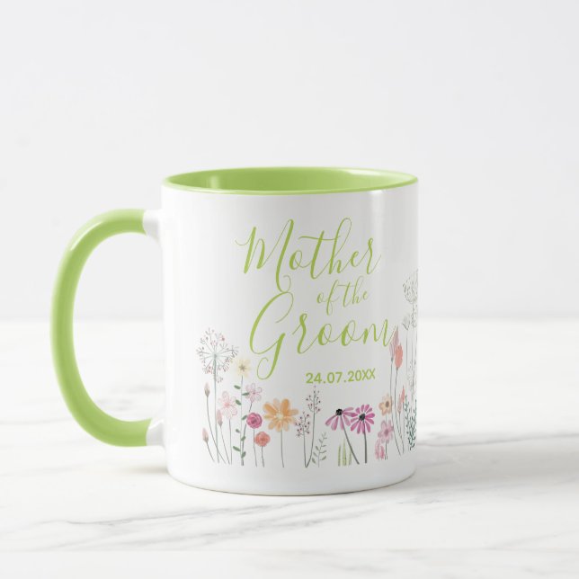 Mug Jardin de fleurs sauvages aquarelle mère du marié (Gauche)