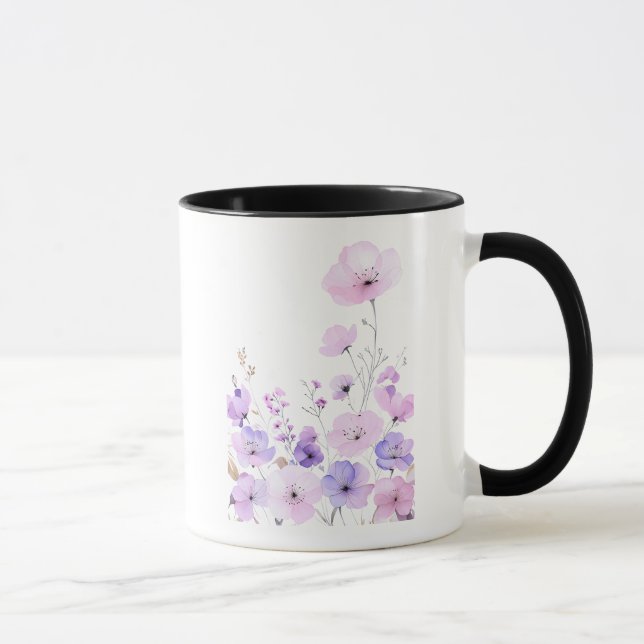 Mug Jardin de fleurs sauvages pastel Douce floraison f (Droite)