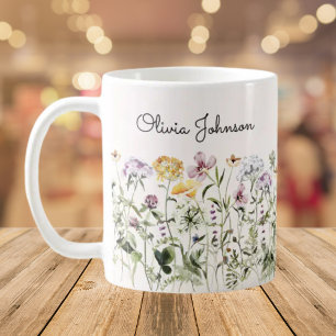 Mug Jardin de fleurs sauvages personnalisé