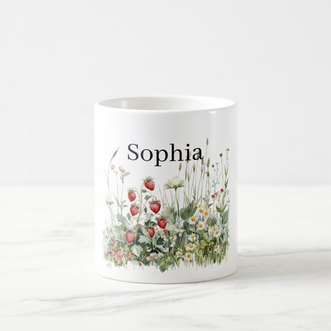 Mug Jardin de fraises et de fleurs (Centre)