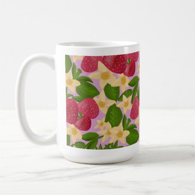 Mug Jardin de Fraises Sucrées & Fleur Botanique Esthét (Gauche)